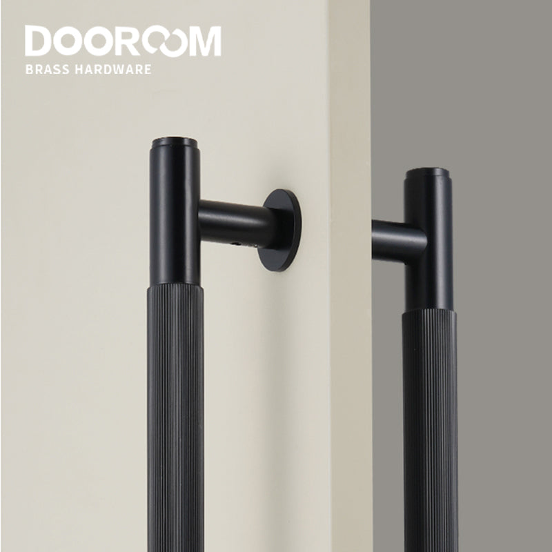 Dooroom Brass Double Single Sided Linear Striped Pull Bar Wood Gate Furniture Handle Door Handle Matt Gold Black Handle DOOROOM