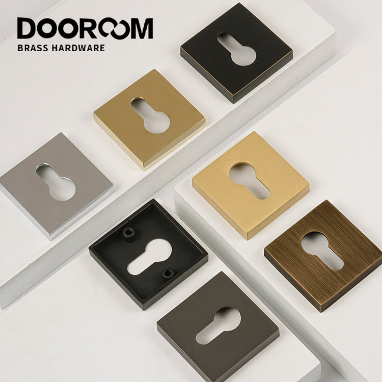 Dooroom Brass Door Handle Accessories Euro Cylinder Escutcheon square Matt Brass Antique Bronze Black DOOROOM