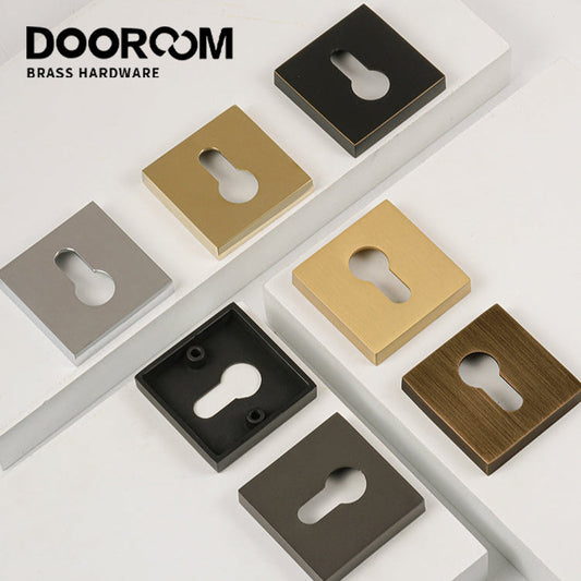 Dooroom Brass Door Handle Accessories Euro Cylinder Escutcheon square Matt Brass Antique Bronze Black DOOROOM