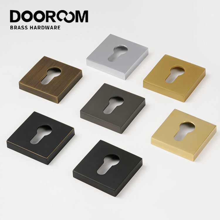 Dooroom Brass Door Handle Accessories Euro Cylinder Escutcheon square Matt Brass Antique Bronze Black DOOROOM