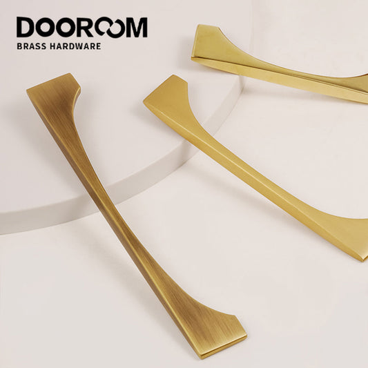 Dooroom High Quality Solid Brass Handle Minimalist Design Window Cabinet Door Drawer Kitchen Handle DOOROOM