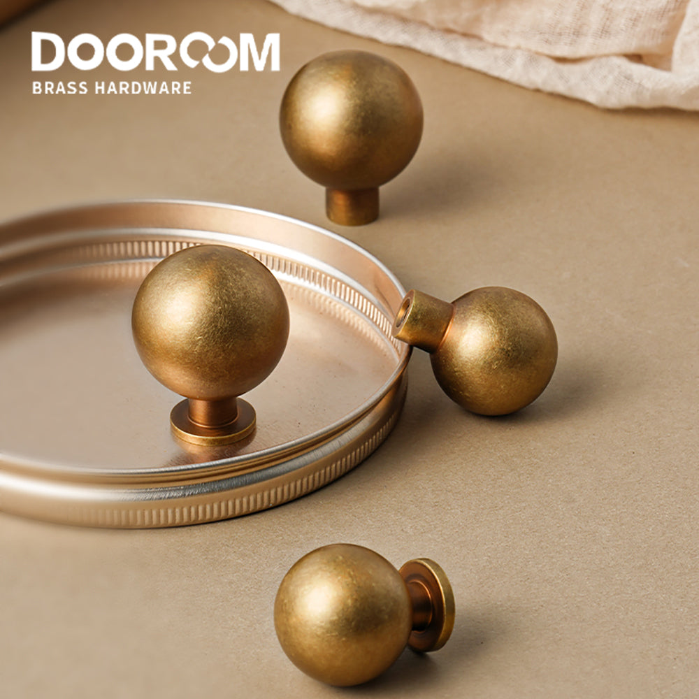 Dooroom Vintage Style Round Brass Handles High Quality Wardrobe Dressers Cabinets Cabinets Door Drawers Shoebox Handle DOOROOM