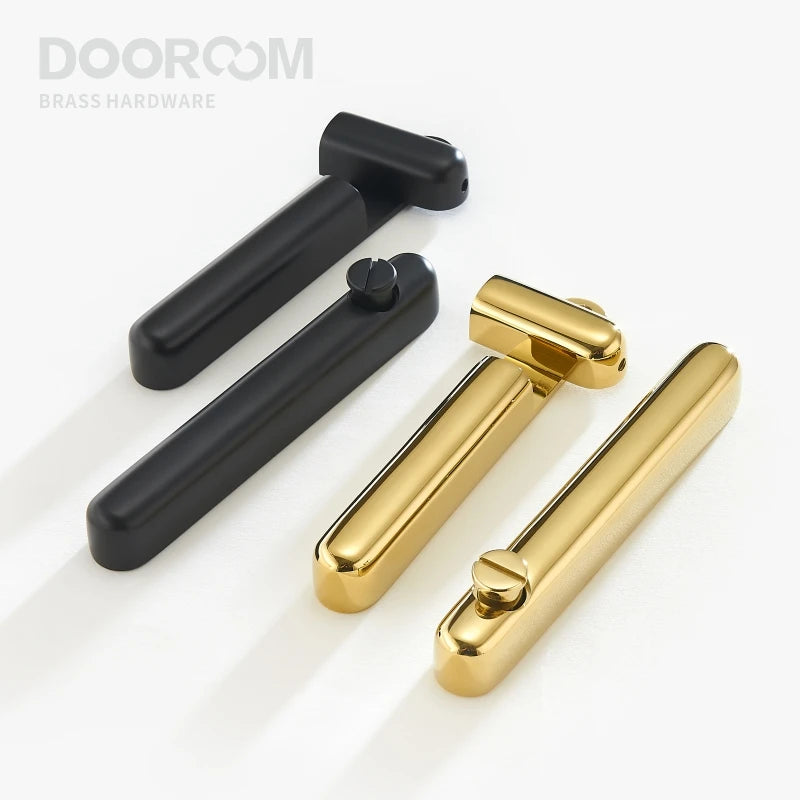 Dooroom Brass Sliding Door Lock Set Handles Gold PVD Black Interior Living Room Bathroom Balcony Kitchen DOOROOM