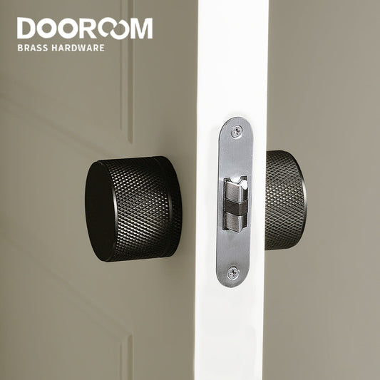 Dooroom New Keyless Privacy Locks Home Bathroom Room Door Locks Black Gold Indoor Press Locks Minimalist Round Door Locks DOOROOM