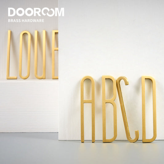 Dooroom Brass Letters A-Z For Company Names Door Plates Decorative Wall Letters Personalized Symbols Address DOOROOM