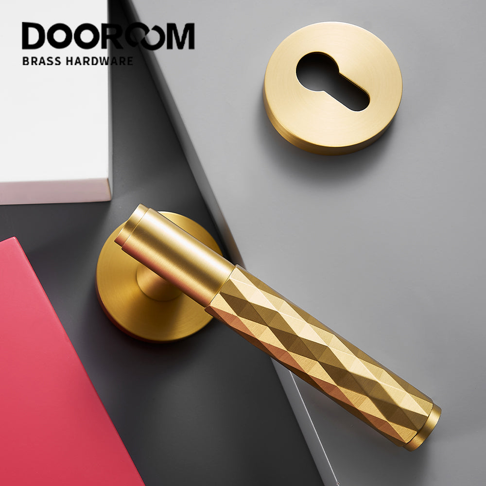 Dooroom Brass Silent Split Door Lock Bedroom Interior Anti-theft Mechanical Lock Security Mute Bathroom Door Handle Locks DOOROOM