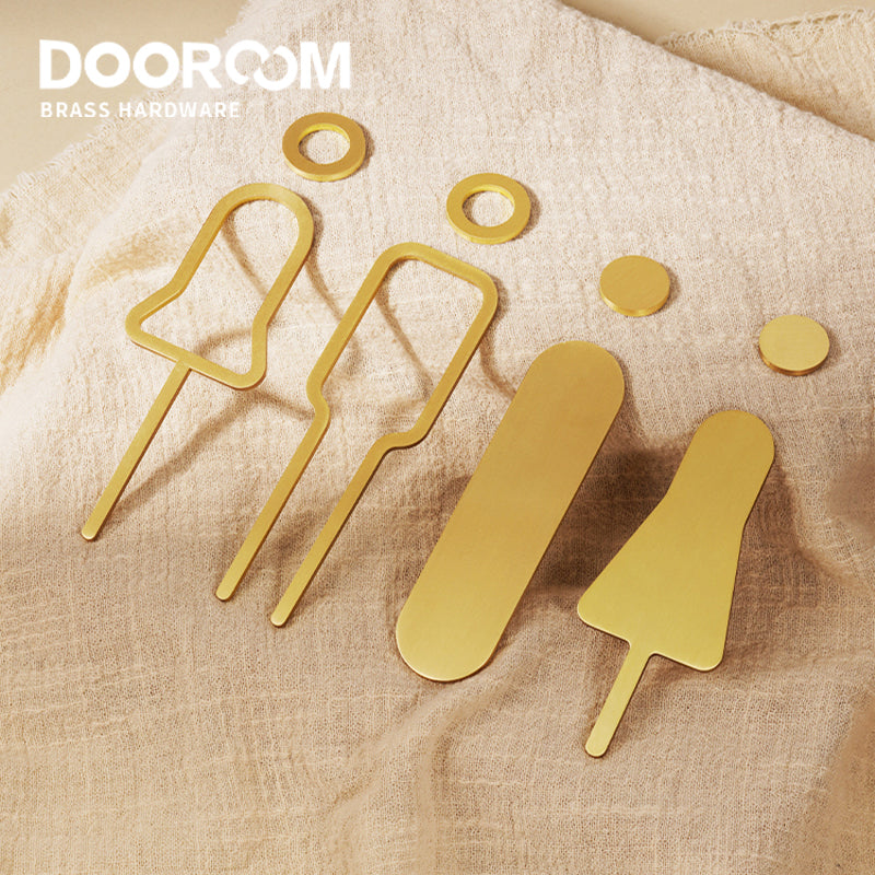 Dooroom Brass Male And Female Logos Shopping Mall Fitting Changing Room Gender Prompt Toilet Identification Gender Marker DOOROOM