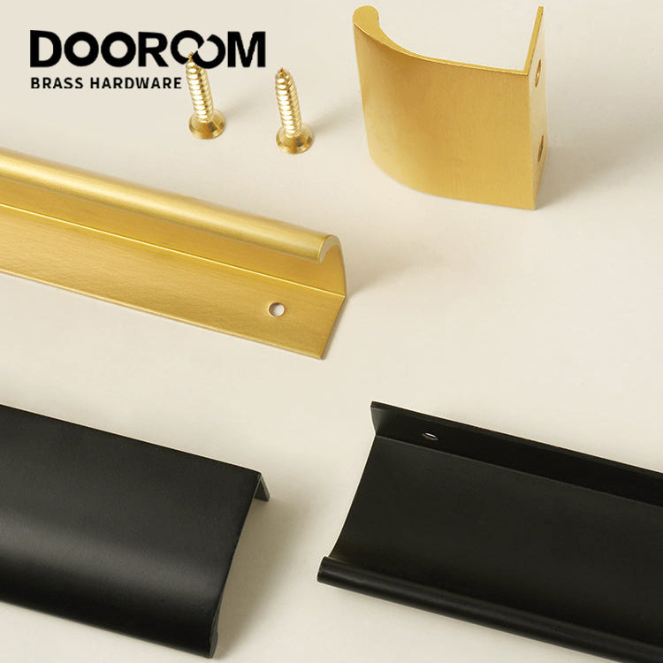 Dooroom Brass Furniture Hidde Handles Long Concealed Pulls Wardrobe Dresser Cupboard Cabinet Drawer Knobs DOOROOM