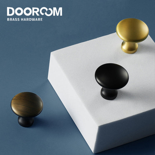 Dooroom Brass Furniture Handles Fresh Simple Nordic American Wardrobe Dresser Cupboard Cabinet Drawer Round Pulls Knobs  DOOROOM