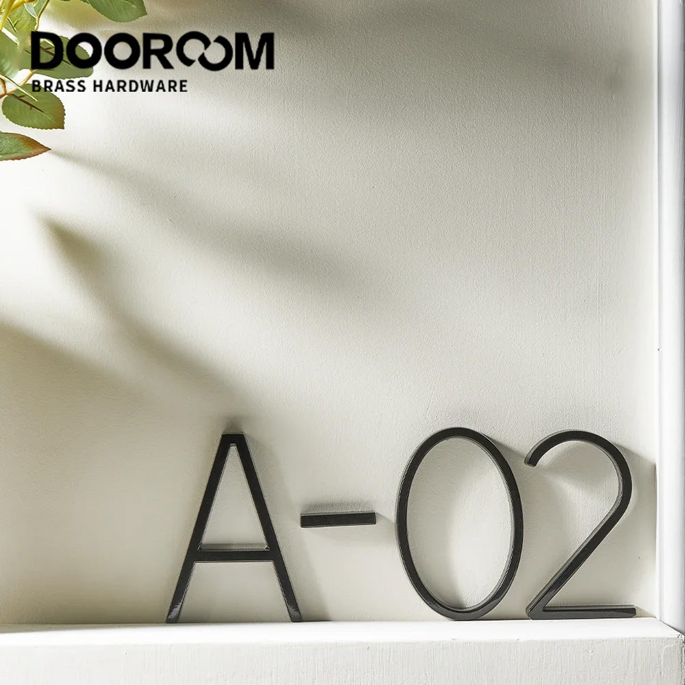 Dooroom House Number Outdoor 0-9 Black House Gadgets  Signs Door Plate House Hotel Floor Number Villa Decoration Signboard DOOROOM