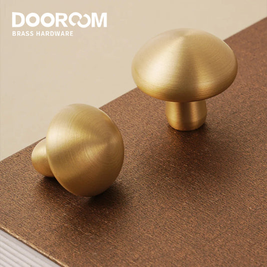 Dooroom  Solid Brass Smooth Round Cabinet Knobs Drawer Handles Wardrobe Elegant Touch Comfortable Feel Pull DOOROOM