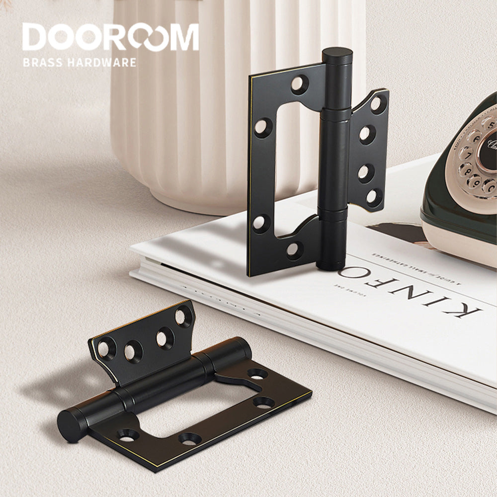 One Piece-Dooroom Brass Thick Bearing Hinges  Solid Wood Door American Black Gold Mute Hinges With Screws DOOROOM