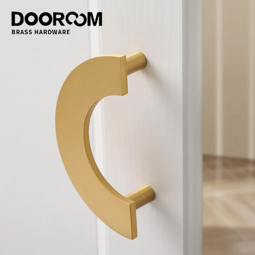 Dooroom Brass Furniture Handles Modern Light Luxury Semi Circle Pulls Wardrobe Cupboard Armario Closet Gabinete Decoration DOOROOM