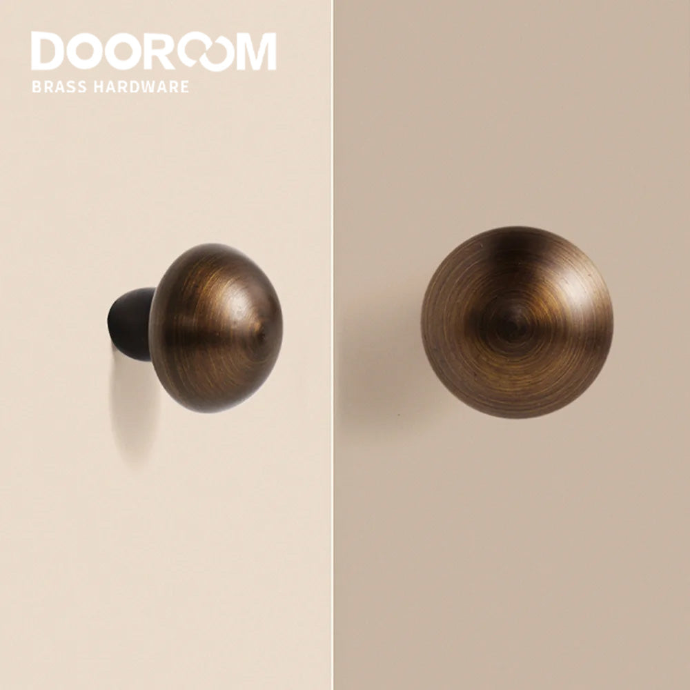 Dooroom  Solid Brass Smooth Round Cabinet Knobs Drawer Handles Wardrobe Elegant Touch Comfortable Feel Pull DOOROOM