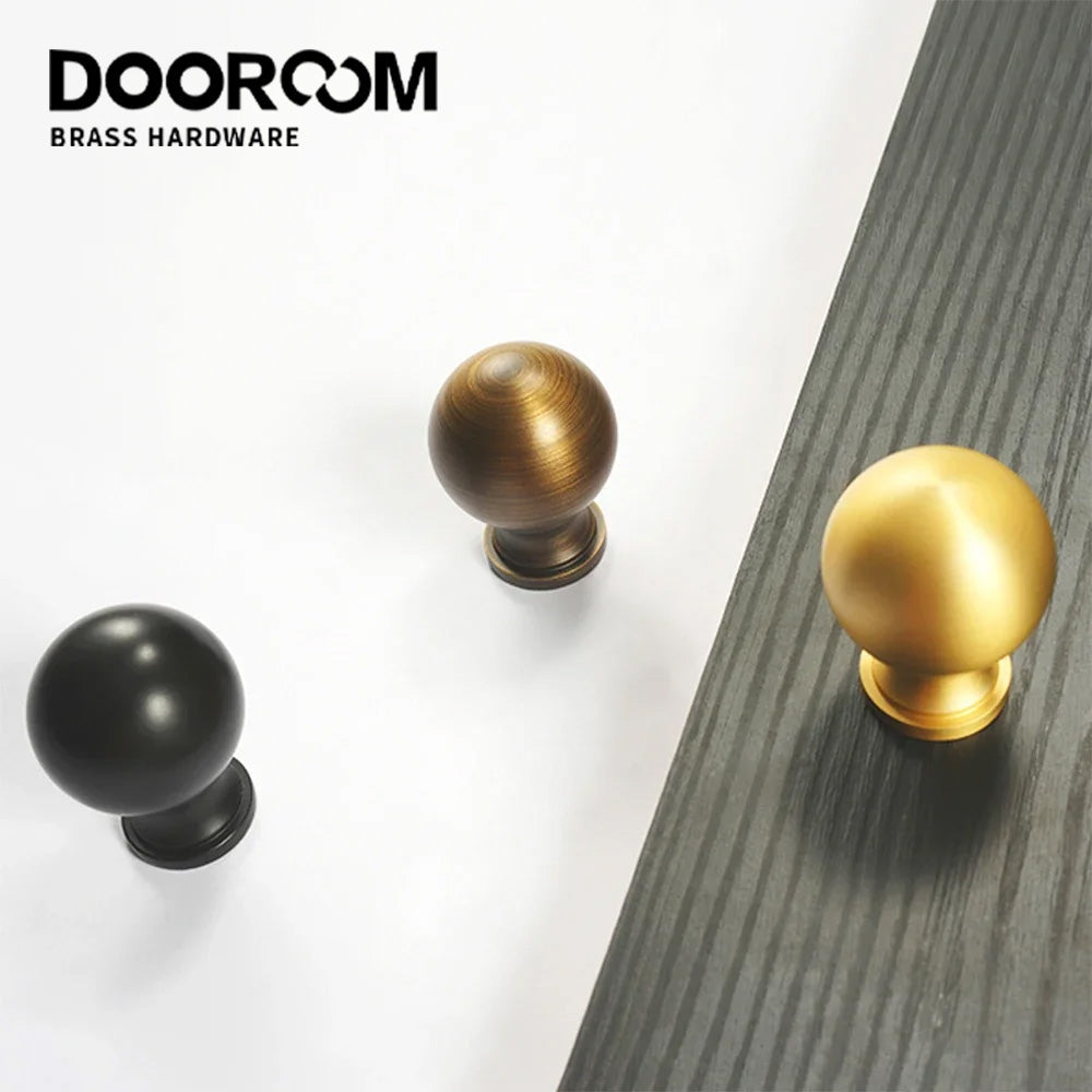 Dooroom Brass Furniture Handles Solid Dresser Wardrobe Cupboard Drawer Knob Cabinet Drawer Pulls Handle Hardware Accessories DOOROOM