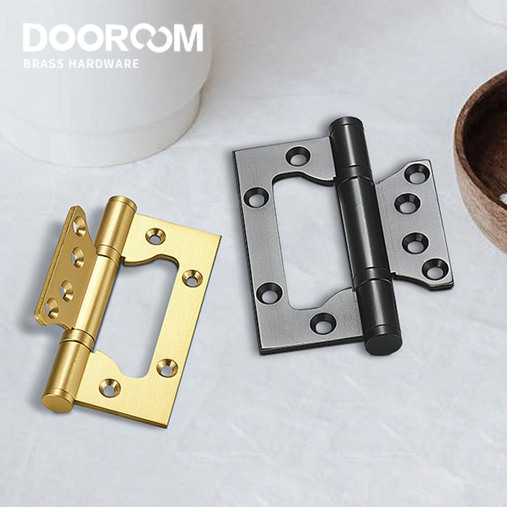One Piece-Dooroom Brass Thick Bearing Hinges  Solid Wood Door American Black Gold Mute Hinges With Screws DOOROOM