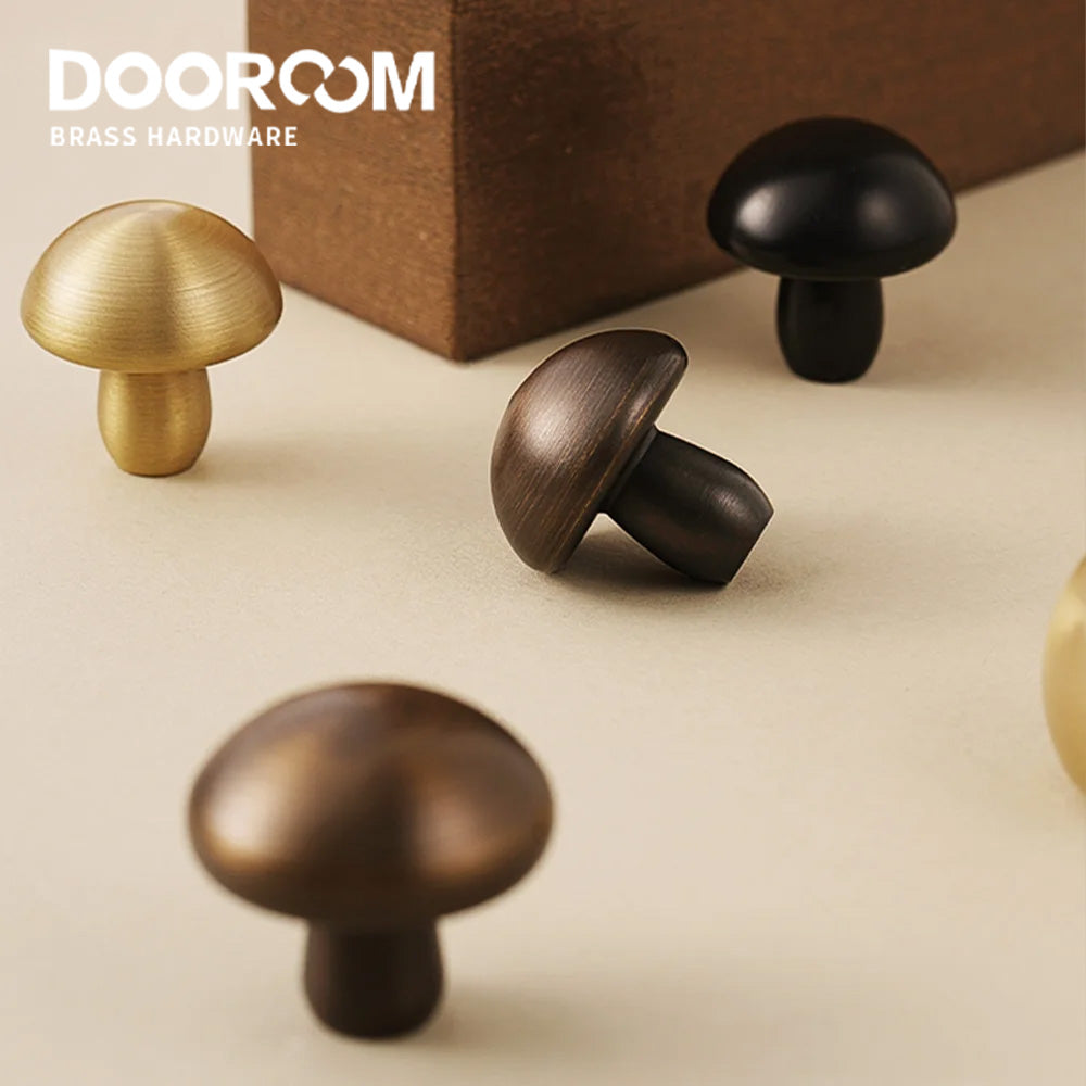 Dooroom  Solid Brass Smooth Round Cabinet Knobs Drawer Handles Wardrobe Elegant Touch Comfortable Feel Pull DOOROOM