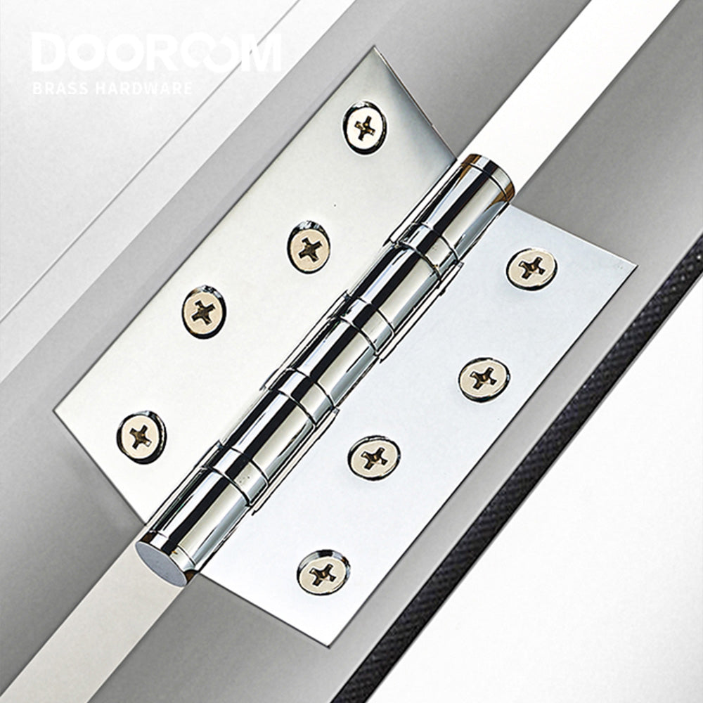 One Piece-Dooroom Brass Thick Bearing Hinges 4"x3"x3mm, 5"x3"x3mm Solid Wood Door American Black Gold Mute Hinges With Screws DOOROOM