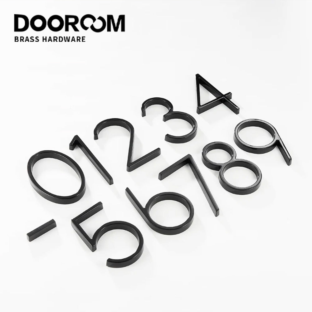Dooroom House Number Outdoor 0-9 Black House Gadgets  Signs Door Plate House Hotel Floor Number Villa Decoration Signboard DOOROOM