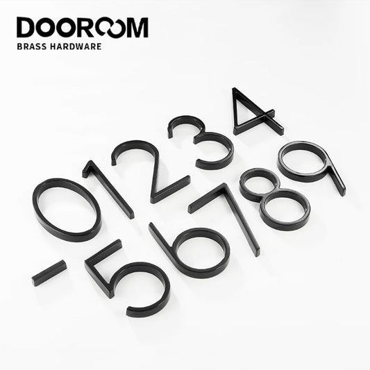 Dooroom House Number Outdoor 0-9 Black House Gadgets  Signs Door Plate House Hotel Floor Number Villa Decoration Signboard DOOROOM