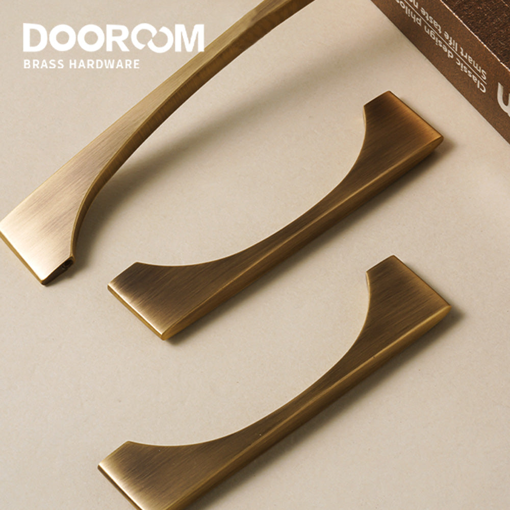 Dooroom High Quality Solid Brass Handle Minimalist Design Window Cabinet Door Drawer Kitchen Handle DOOROOM