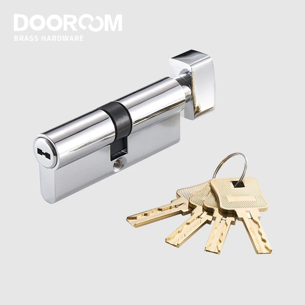 Dooroom Thumb-Turn Euro Cylinder Door Lock Barrel 75mm Brass Made Multi Colours Optional DOOROOM