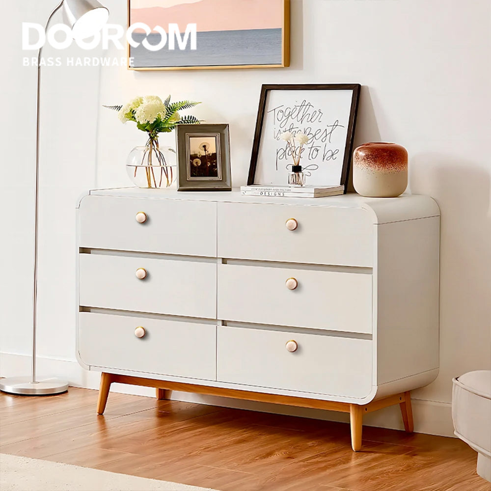 Dooroom Natural Marble Furniture Handle knob Stylish White Turquoise Brass Cabinet Drawer Wood Door Knobs Wall Clothes Cap Hook DOOROOM