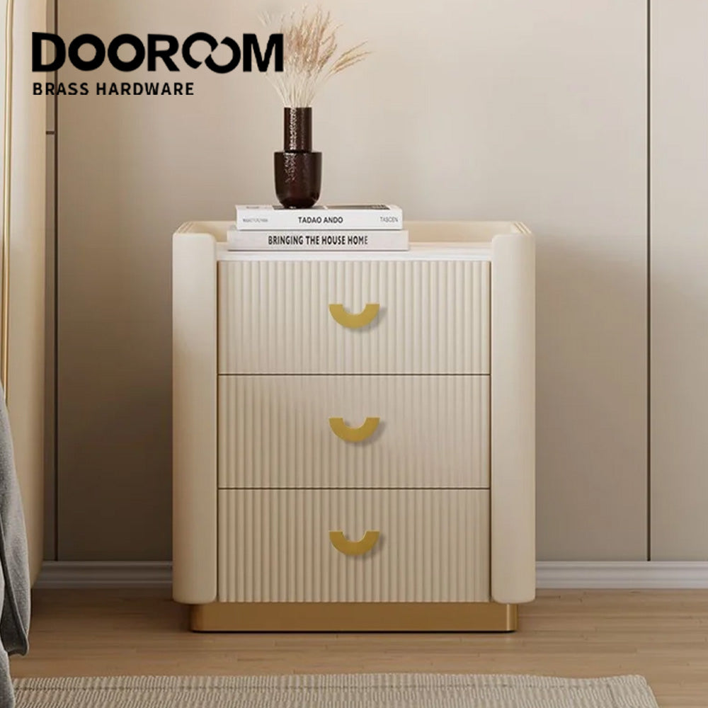 Dooroom Brass Furniture Handles Modern Light Luxury Semi Circle Pulls Wardrobe Cupboard Armario Closet Gabinete Decoration DOOROOM
