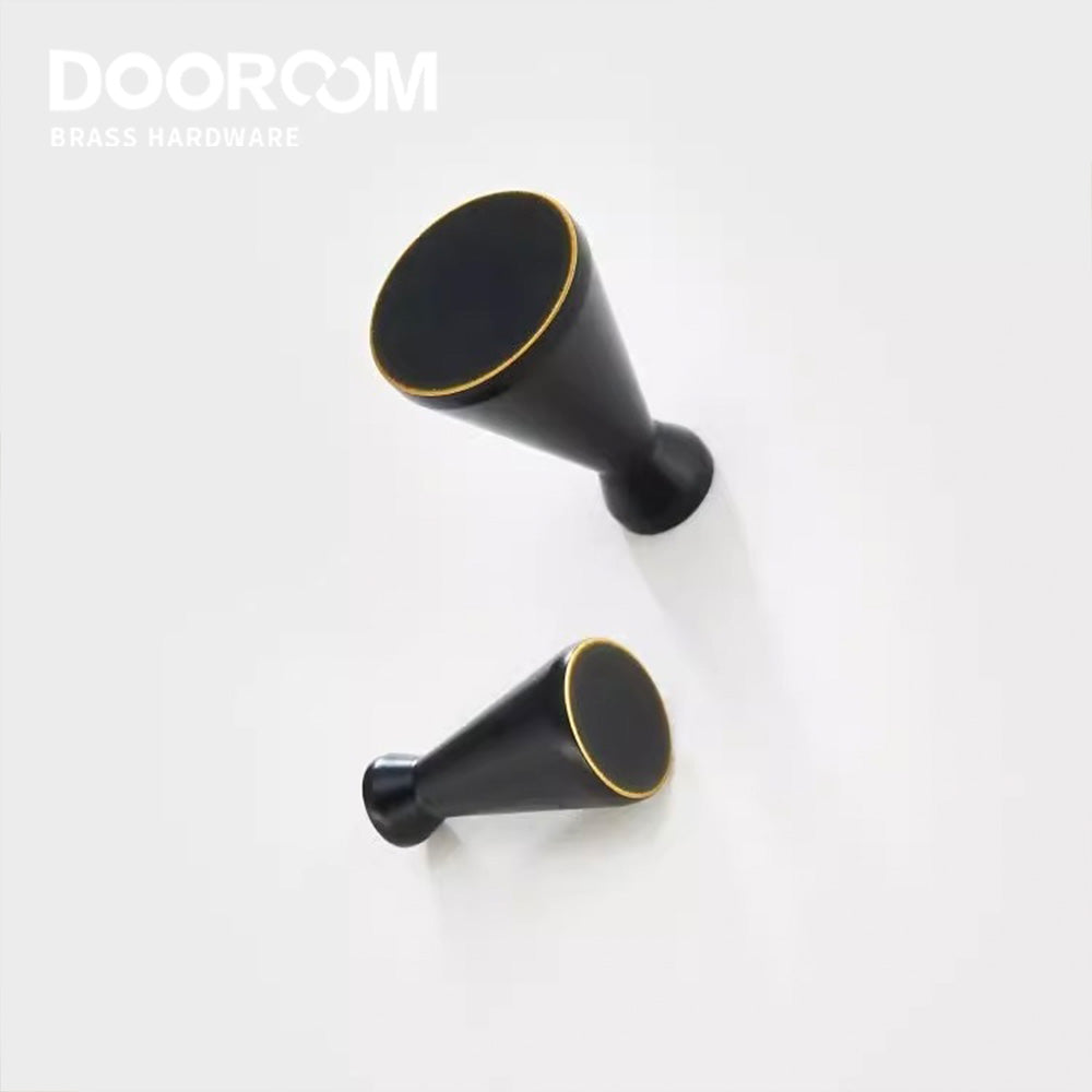 Dooroom Solid Brass Handle Knobs Simple Wardrobe Cabinet Round Drawer Knob Porcelain Bling Single Hole Handle DOOROOM