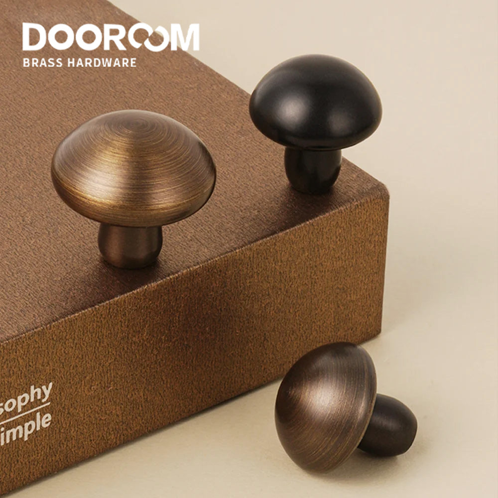 Dooroom  Solid Brass Smooth Round Cabinet Knobs Drawer Handles Wardrobe Elegant Touch Comfortable Feel Pull DOOROOM