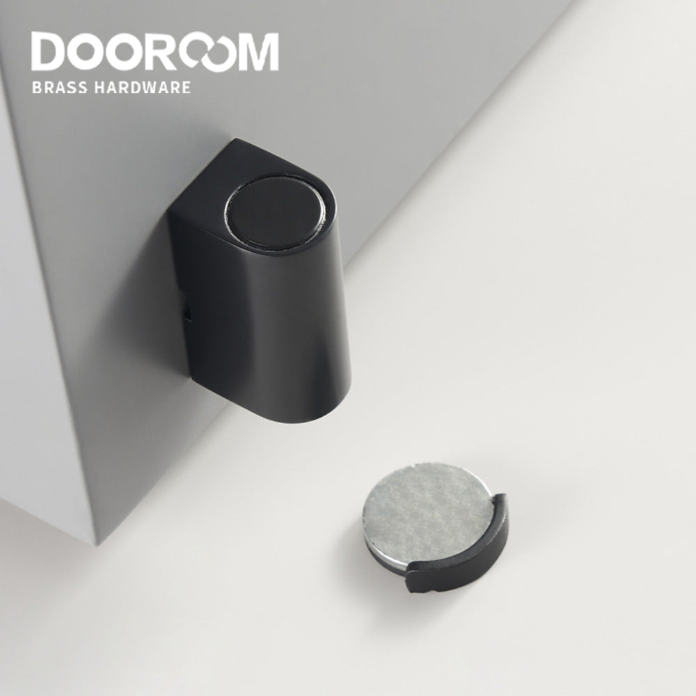 Dooroom Brass Door Stops White Black Punch Free Heavy Duty Door Holder Magnetic Invisible Door Stopper Catch DOOROOM