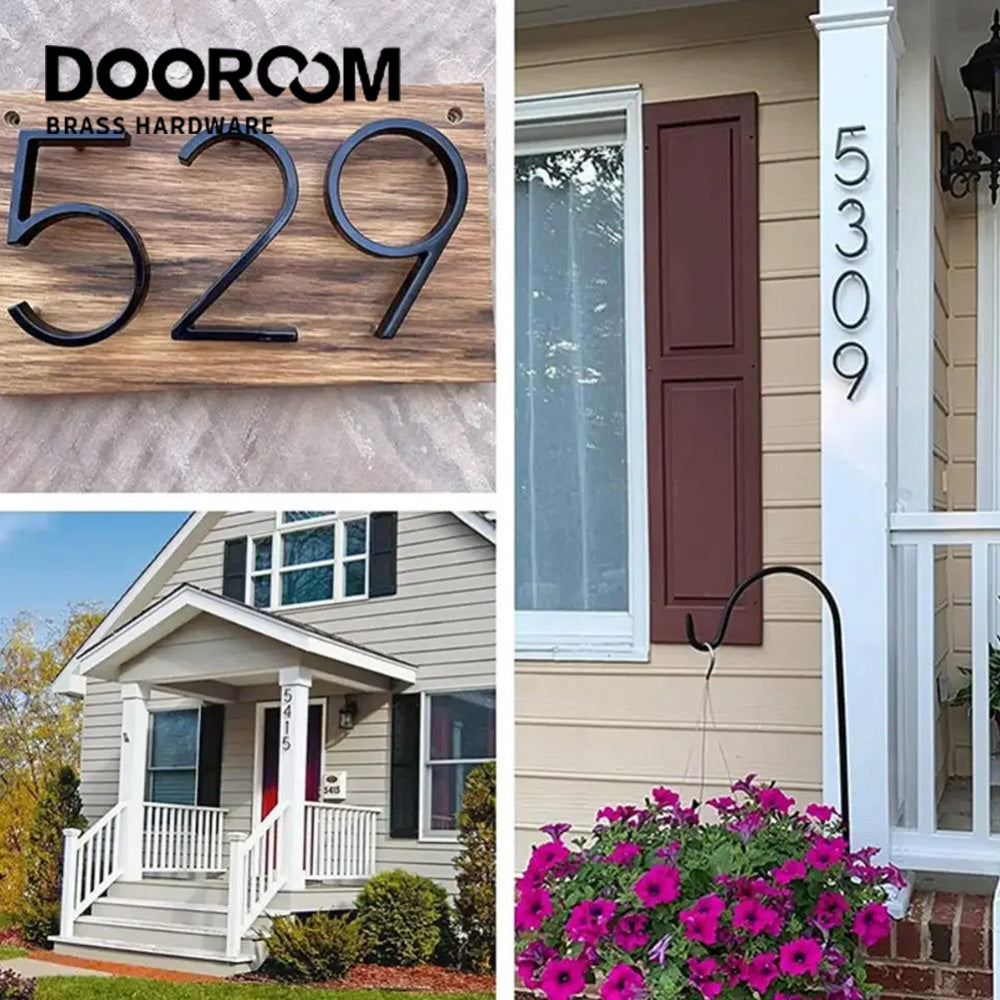 Dooroom House Number Outdoor 0-9 Black House Gadgets  Signs Door Plate House Hotel Floor Number Villa Decoration Signboard DOOROOM