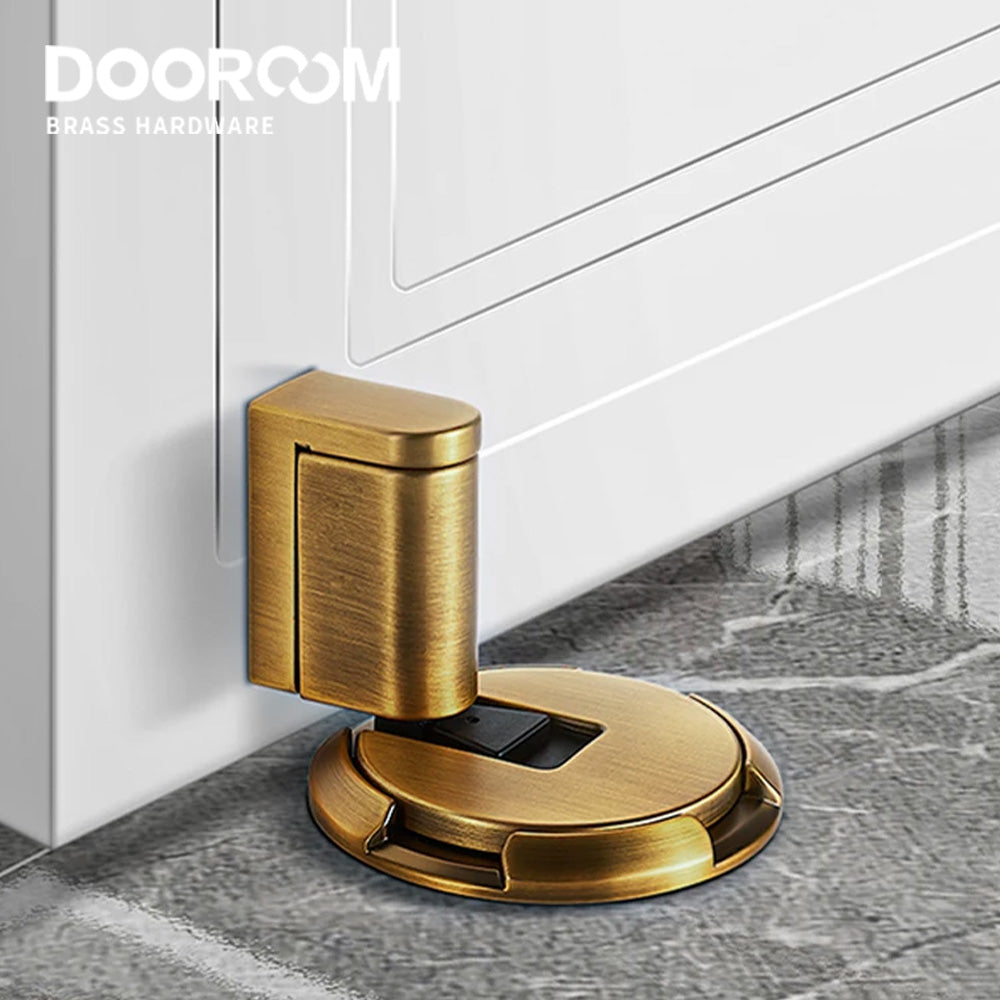 Dooroom Windproof Door Stopper Indoor Heavy Duty Floor Stop Keep Door Open Mechanical NoDrilling Door Stopper with Screws DOOROOM