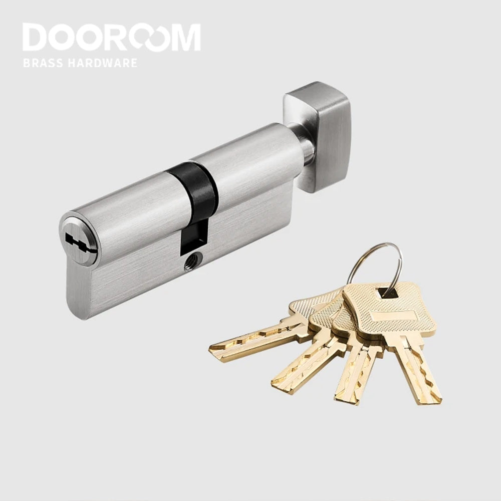 Dooroom Thumb-Turn Euro Cylinder Door Lock Barrel 75mm Brass Made Multi Colours Optional DOOROOM