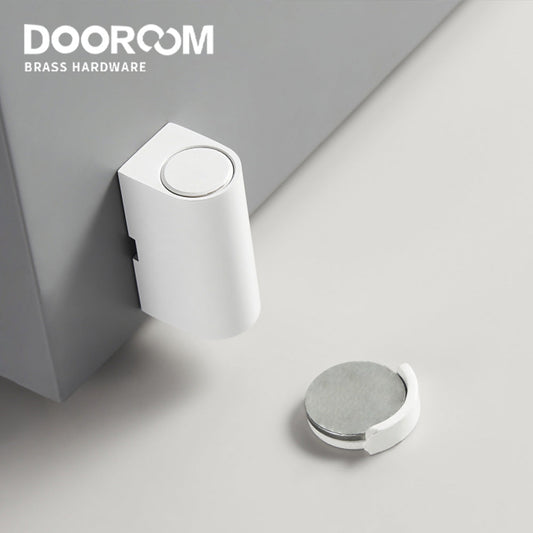 Dooroom Brass Door Stops White Black Punch Free Heavy Duty Door Holder Magnetic Invisible Door Stopper Catch DOOROOM