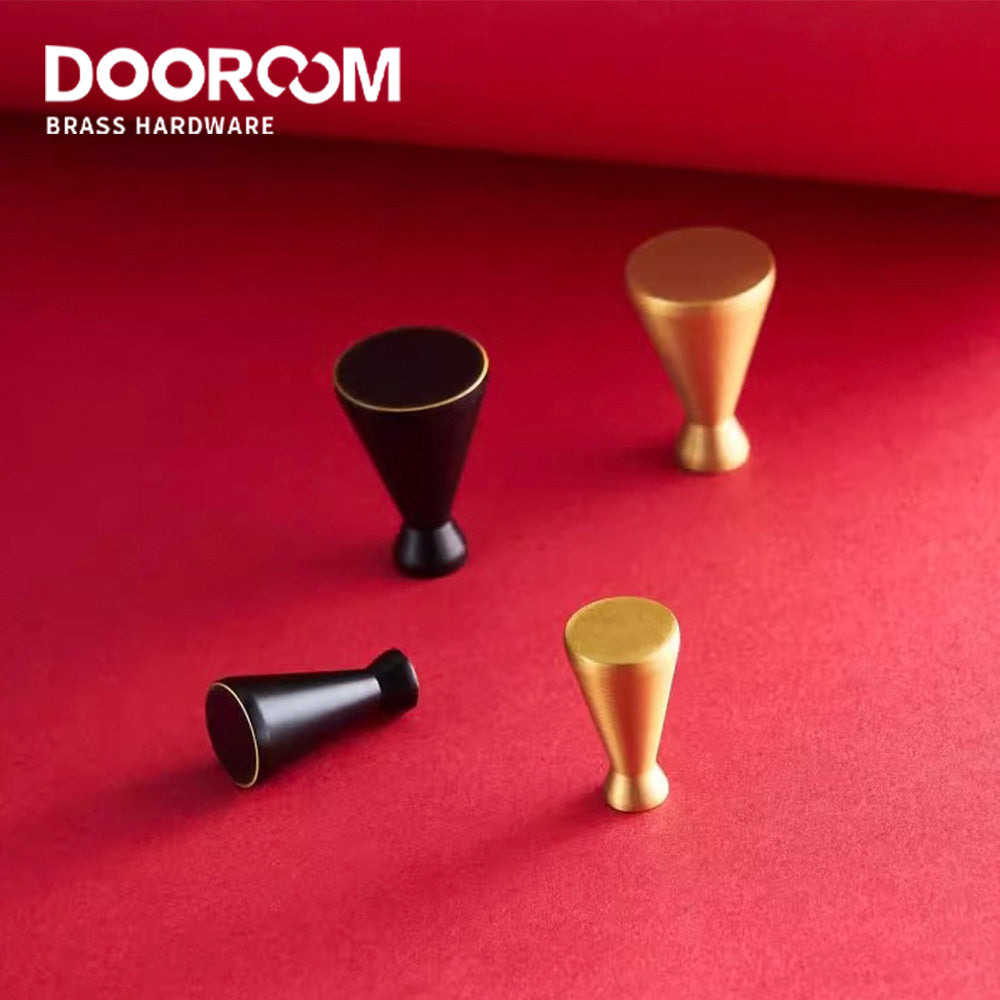 Dooroom Solid Brass Handle Knobs Simple Wardrobe Cabinet Round Drawer Knob Porcelain Bling Single Hole Handle DOOROOM