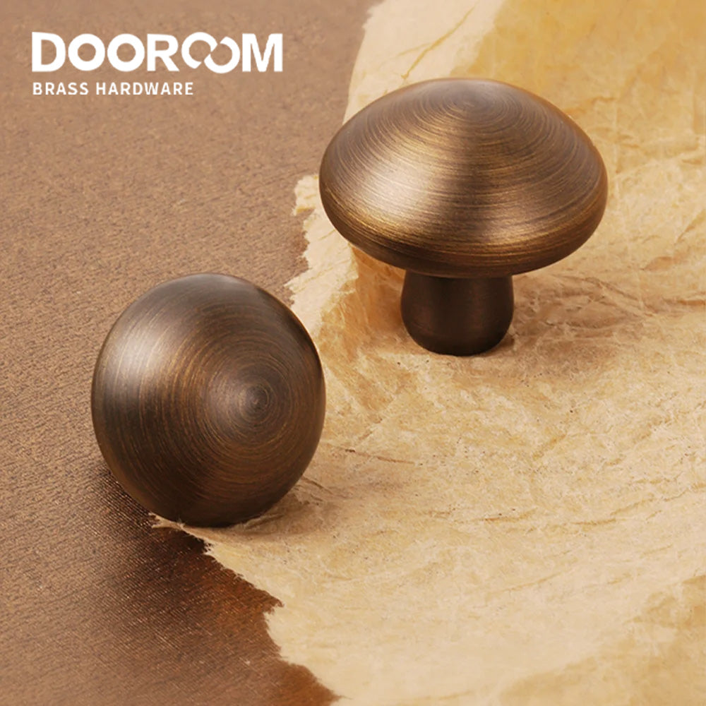 Dooroom  Solid Brass Smooth Round Cabinet Knobs Drawer Handles Wardrobe Elegant Touch Comfortable Feel Pull DOOROOM