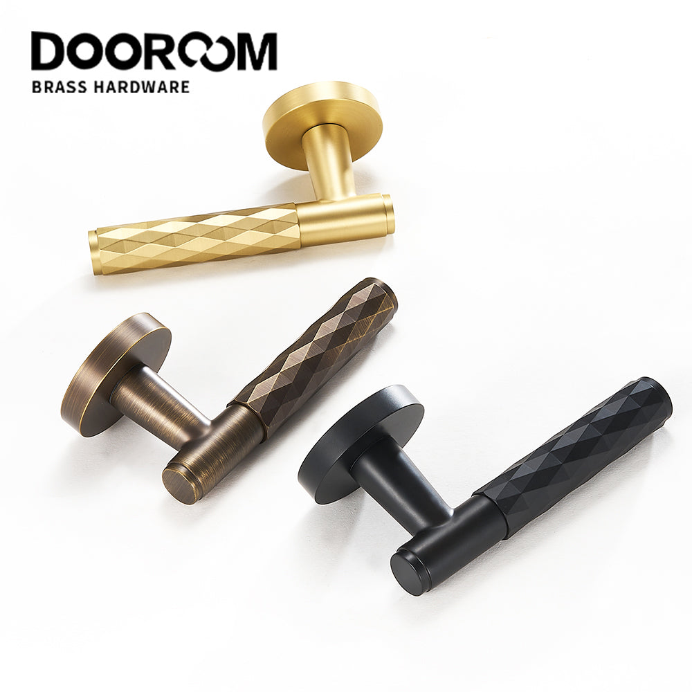 Dooroom Brass Silent Split Door Lock Bedroom Interior Anti-theft Mechanical Lock Security Mute Bathroom Door Handle Locks DOOROOM