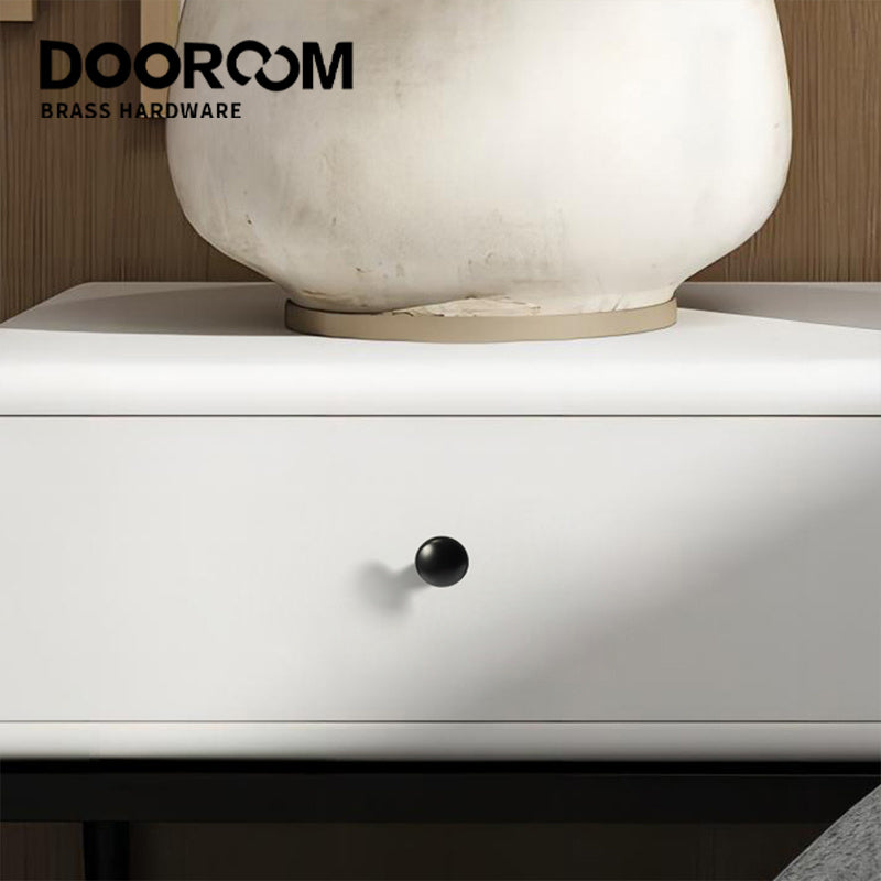 Dooroom 1 Inch Matt Black Antique Brass Cabinet Knobs Modern Dresser Round Knobs Brass Mushroom Shape Pulls for Kitchen  DOOROOM