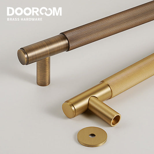 Dooroom Brass Double Single Sided Linear Striped Pull Bar Wood Gate Furniture Handle Door Handle Matt Gold Black Handle DOOROOM