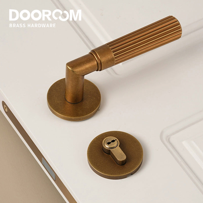 Dooroom Brass Door Lock Set Retro Simplicity Interior Bedroom Bathroom Lock Door Dummy Lock Passage Privacy Lock DOOROOM
