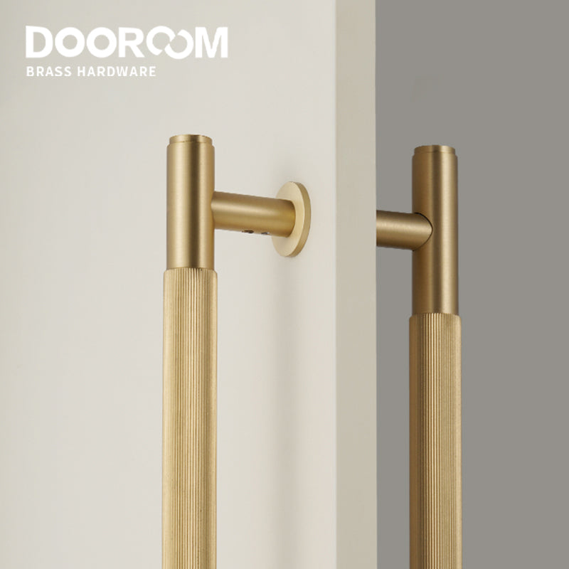Dooroom Brass Double Single Sided Linear Striped Pull Bar Wood Gate Furniture Handle Door Handle Matt Gold Black Handle DOOROOM