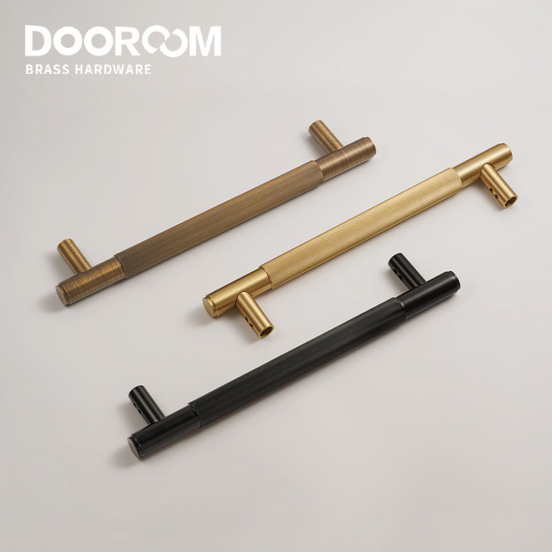 Dooroom Brass Double Single Sided Linear Striped Pull Bar Wood Gate Furniture Handle Door Handle Matt Gold Black Handle DOOROOM
