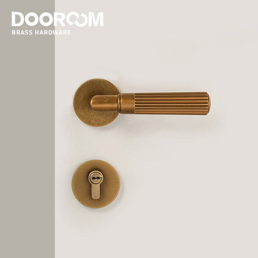 Dooroom Brass Door Lock Set Retro Simplicity Interior Bedroom Bathroom Lock Door Dummy Lock Passage Privacy Lock DOOROOM
