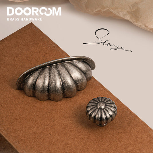 Dooroom Brass Furniture Handles Modern Pumpkin Vintage style antique silver Wardrobe Dresser Cupboard Cabinet Shoe Box Knobs DOOROOM
