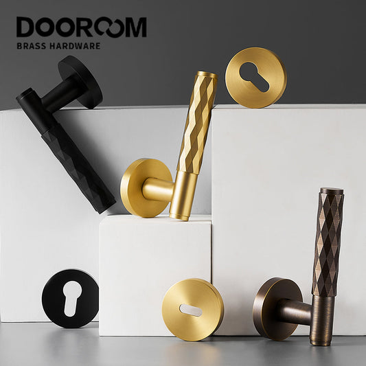 Dooroom Brass Silent Split Door Lock Bedroom Interior Anti-theft Mechanical Lock Security Mute Bathroom Door Handle Locks DOOROOM