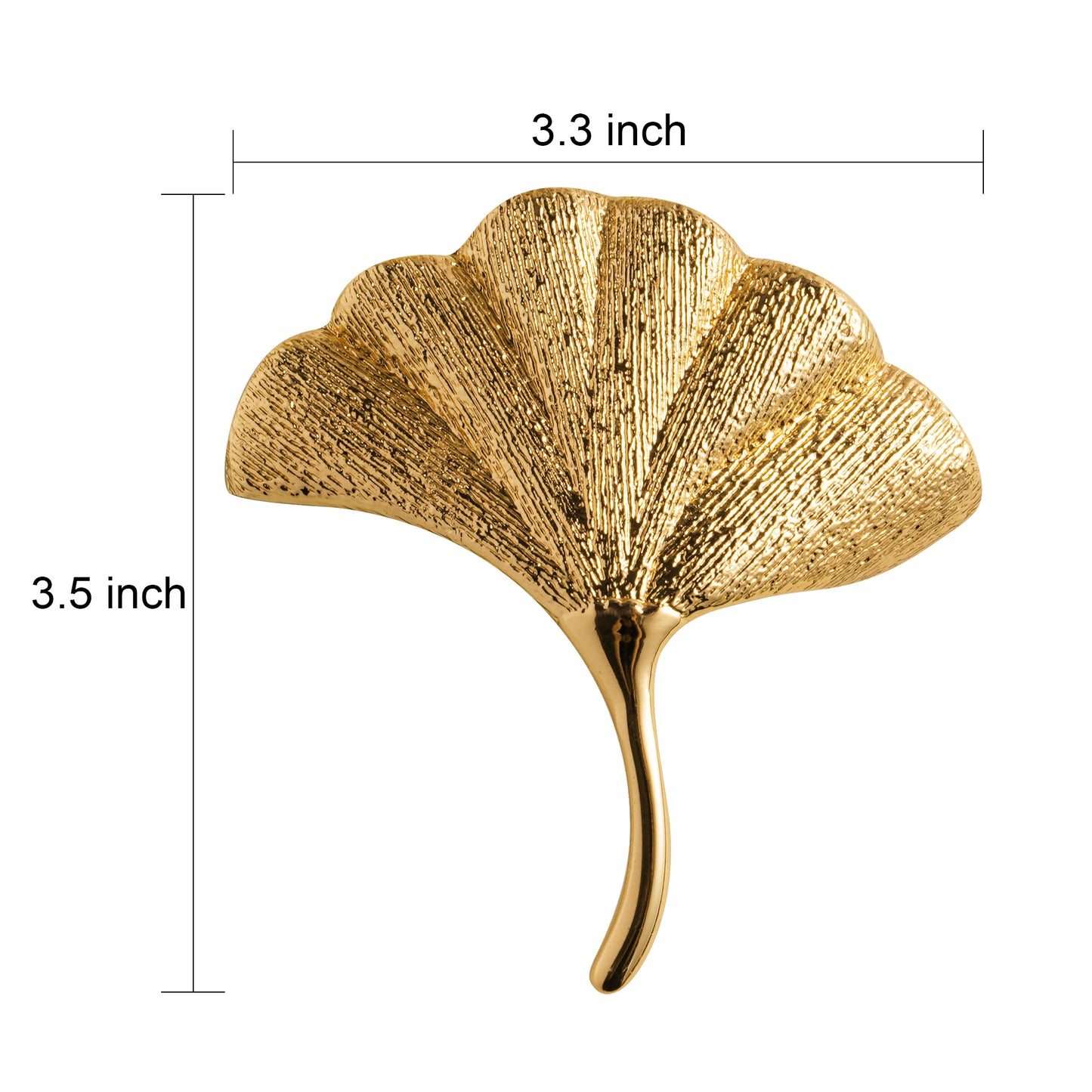 Set of 2 Ginkgo Leaf Brass Decorative Door Handles DOOROOM