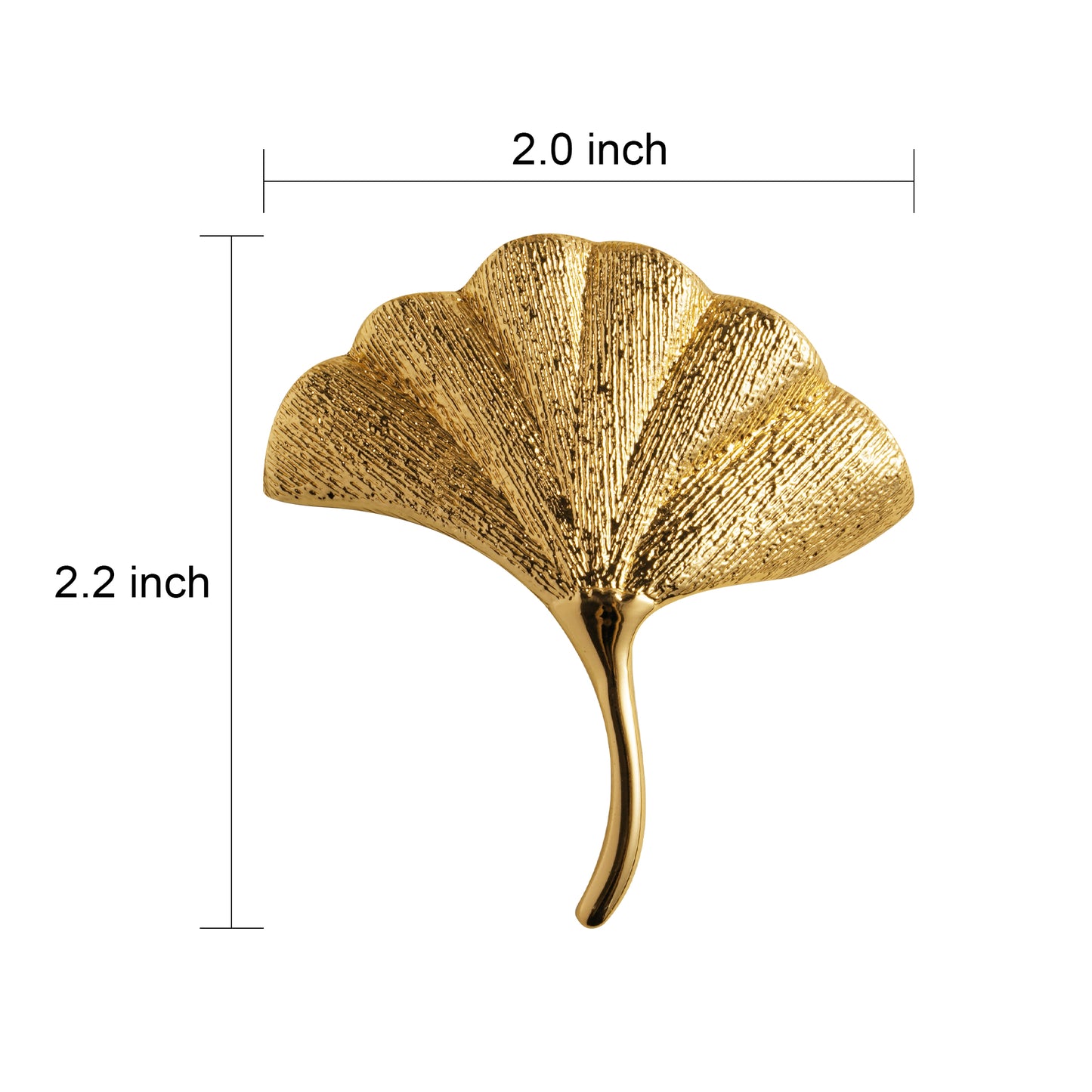 Set of 2 Ginkgo Leaf Brass Decorative Door Handles DOOROOM