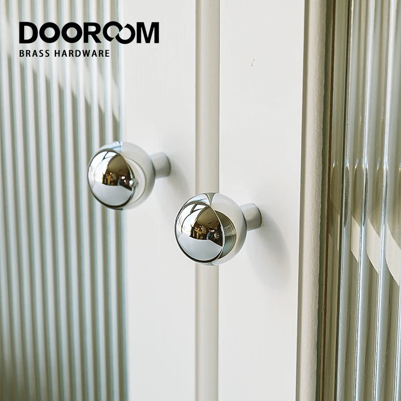 Dooroom Brass Rotundity High Quality Silver Furniture Wardrobe Dresser Cupboard Cabinet Door Drawer  Handle DOOROOM