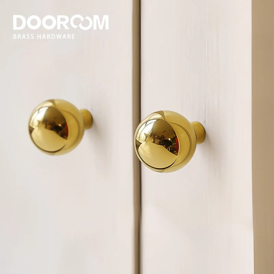 Dooroom Brass Rotundity Furniture Handles Superior Quality Golden Wardrobe Dresser Cupboard Cabinet Door Drawer Shoe Box Handle DOOROOM